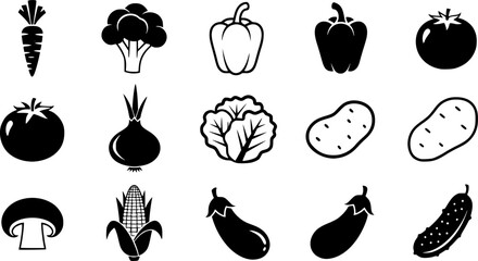 fresh vegetable icon collection vector illustration