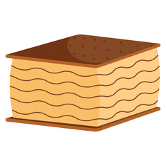 Layered chocolate cake. Vector