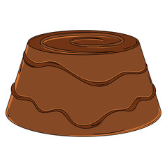 Round chocolate candy. Vector