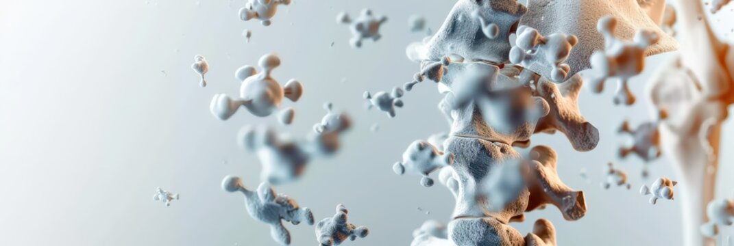 World osteoporosis day awareness with abstract bone structure design. Horizontal medical banner. Free space for text. Bone health and osteoporosis awareness, skeletal health. Copy space - Powered by Adobe