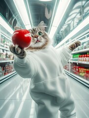 
cat shopping in the market 2