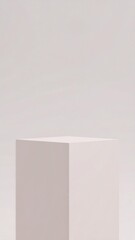 Minimalist White Cube with Geometric Form on Light Background Modern Design