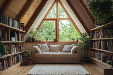 living room with wooden furniture