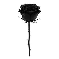 Single long stem black rose with thorns © PNG Lab