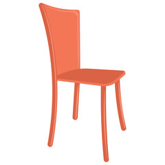 Orange dining chair with simple design Vector