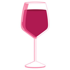 Glass of red wine in minimalist style Vector