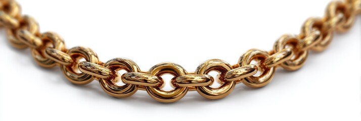 Obraz premium Elegant gold chain with interlocking links, perfect for fashion and jewelry enthusiasts, showcasing craftsmanship and design details