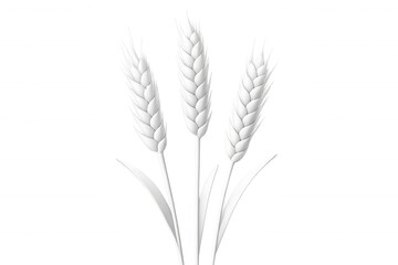 Fototapeta premium Three white wheat ears are growing on transparent background, perfect for agricultural or bakery-related projects