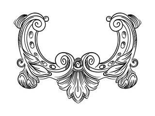 Hand drawing decorative border vector swirl design element