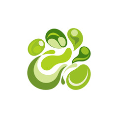 Flat Illustration of Matcha Drink Splash