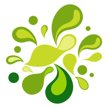 Flat Illustration of Matcha Drink Splash