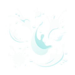 Flat Illustration of Milk Splash