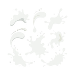 Flat Illustration of Milk Splash