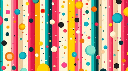 Vibrant funky bubble dots over stripes high resolution picture