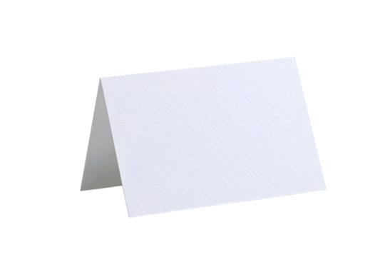 Minimal blank card in landscape format with neat edges and soft surface grain, isolated on transparent background.
