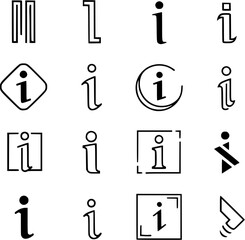 black and white icons set