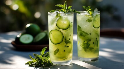 Refreshing cucumber mojito recipe: summer cocktails with mint and lime for a healthy drink option at home