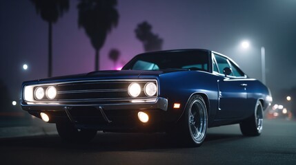 Fototapeta premium Classic Car at Night