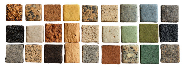 Sample Tiles in Various Shades and Textures