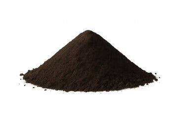 Earthen mound rising against transparent backdrop, representing soil potential for gardening, composting, landscaping needs