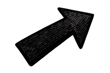 Fototapeta premium Upward pointing dark textured arrow, transparent backdrop, signaling directional movement and progressive advancement