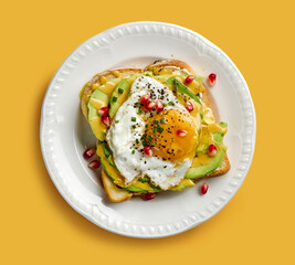 breakfast toast with avocado and egg