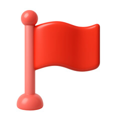 Red flag isolated on transparent background