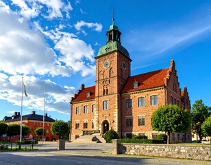Fototapeta premium Town hall in a European town square