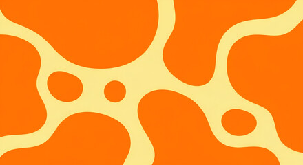 Abstract organic orange and yellow blob pattern