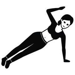 Fitness Woman Doing Side Plank Flat Style