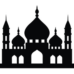 Islamic Prayer Mosque Silhouette Design