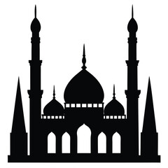 Mosque Minarets Tall Silhouette Illustration
