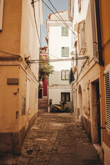 Piran, Slovenia &ndash; Medieval coastal town on the Adriatic with red rooftops and harbor scenic view