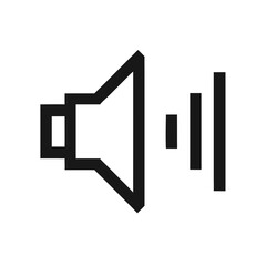 Speaker icon with sound waves represents volume up