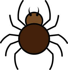 Spider Filled Icon Design. Halloween spider filled icon suitable for apps websites menus UI decoration seasonal design branding and spooky holiday projects.