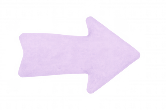 Purple textured arrow pointing to the right, isolated on transparent background, ideal for presentations and creative projects