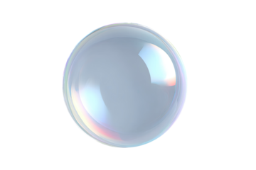 Perfect, iridescent sphere, like a soap bubble