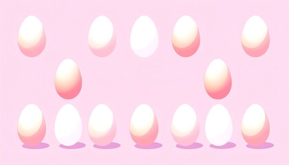 Floating eggs on pastel background