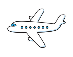 Passenger airplane isolated cartoon vector illustration