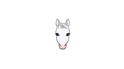 Fototapeta premium White horse head illustration
