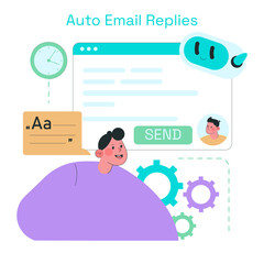 Vector Illustration of Auto Email Reply System