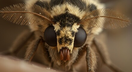 Closeup moth face details