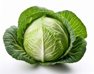 Obraz premium head of cabbage isolated on white background