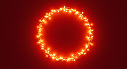 Christmas glowing circle lights Red glowing lights in circular festive arrangement