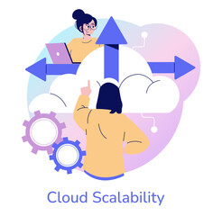 Cloud Scalability Concept with Vector Illustration