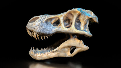The T rex Skull for Education or sci concept 3d Rendering. © niphon