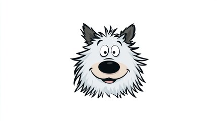 Naklejka premium Cartoon dog head illustration