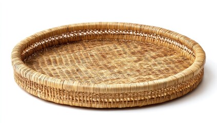 Round woven wicker tray (2)