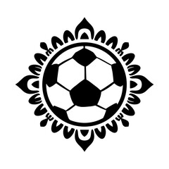 Obraz premium Decorative soccer ball emblem silhouette