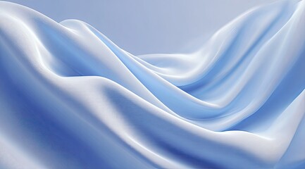 Obraz premium Light blue silk fabric drapes in soft, flowing folds